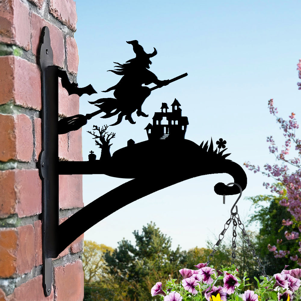 Halloween Cadısı Çiçek Askı Metali