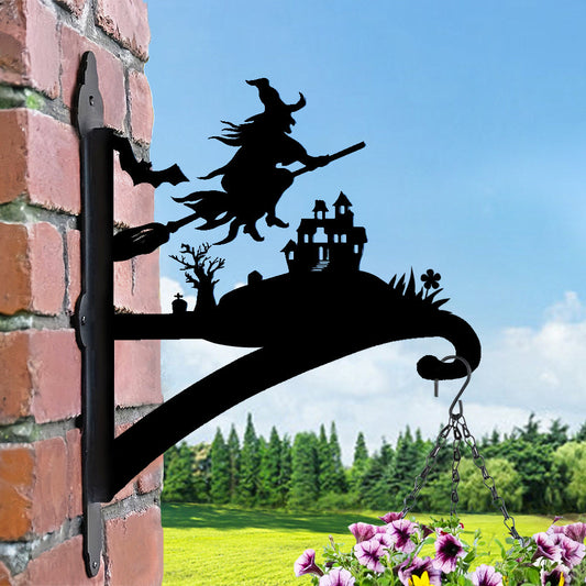 Halloween Cadısı Çiçek Askı Metali