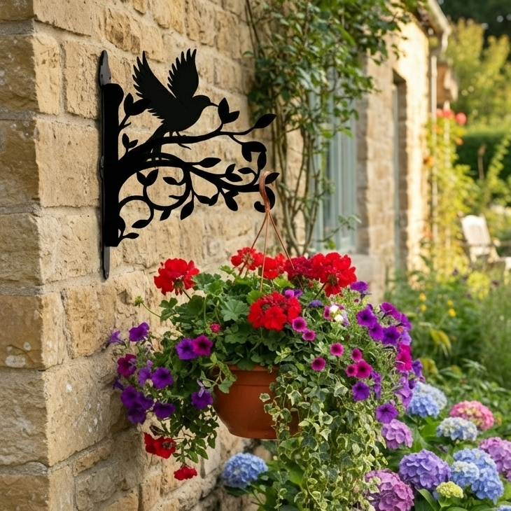 Yavru kuş Figürlü Çiçeklik Askı Metali