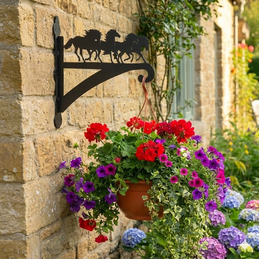 At Sürüsü Figürlü Çiçeklik Askı Metali