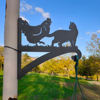 Tavuk ve Kedi Çiçek Askı Metali