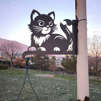 Tatlı Kedi Figürlü Çiçeklik Askı Metali