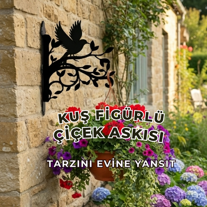 Yavru Kuş Figürlü Metal Duvar Çiçek Askısı | Bahçe & Balkon Dekoru