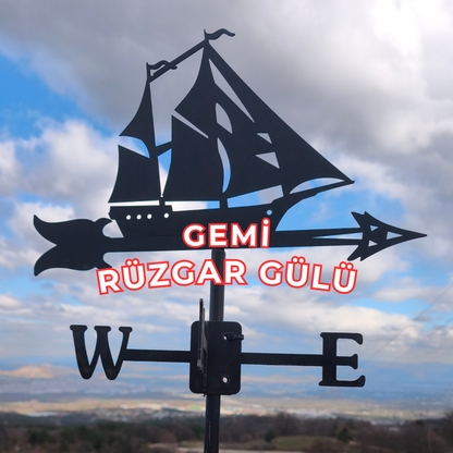 Gemi Figürlü Rüzgar Gülü