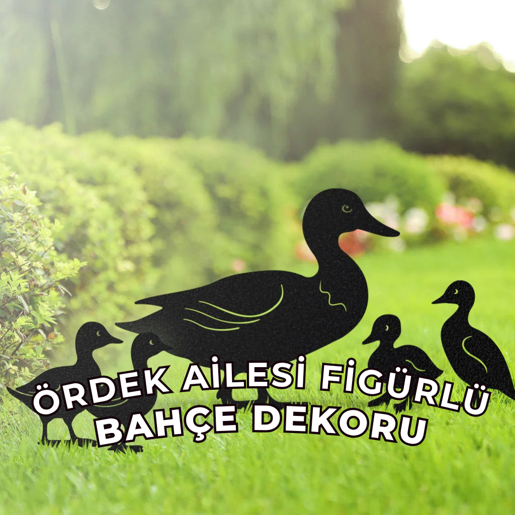 Ördek ve Yavruları Bahçe Dekor Seti