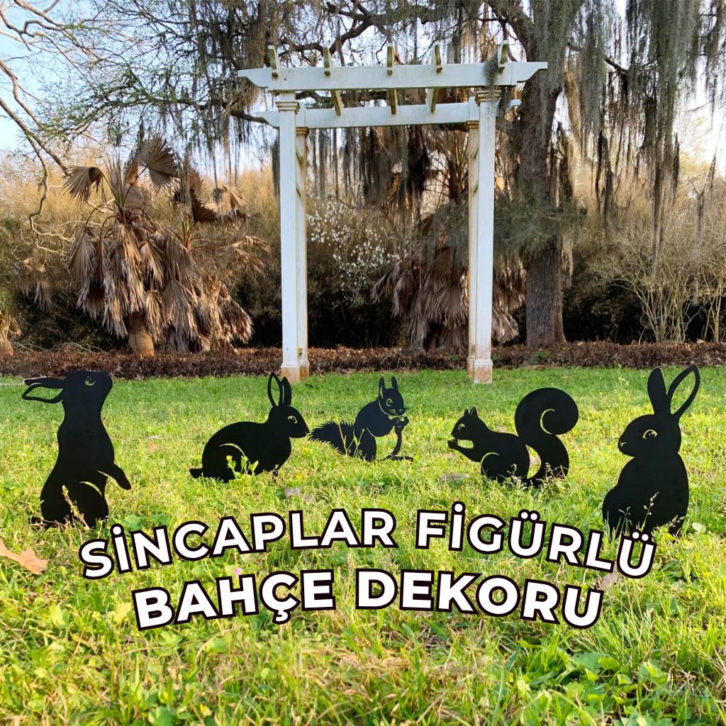 Sincap ve Tavşanlar Bahçe Dekor Seti