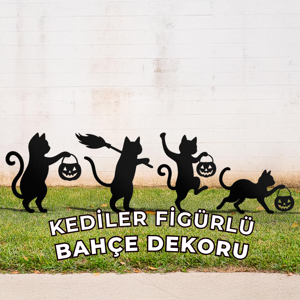 Şımarık Kediler Bahçe Dekor Seti