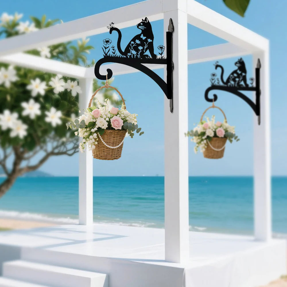 Kedi ve Kuş Dekoratif Metal Çiçeklik