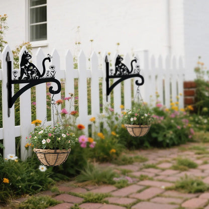 Kedi ve Kuş Dekoratif Metal Çiçeklik