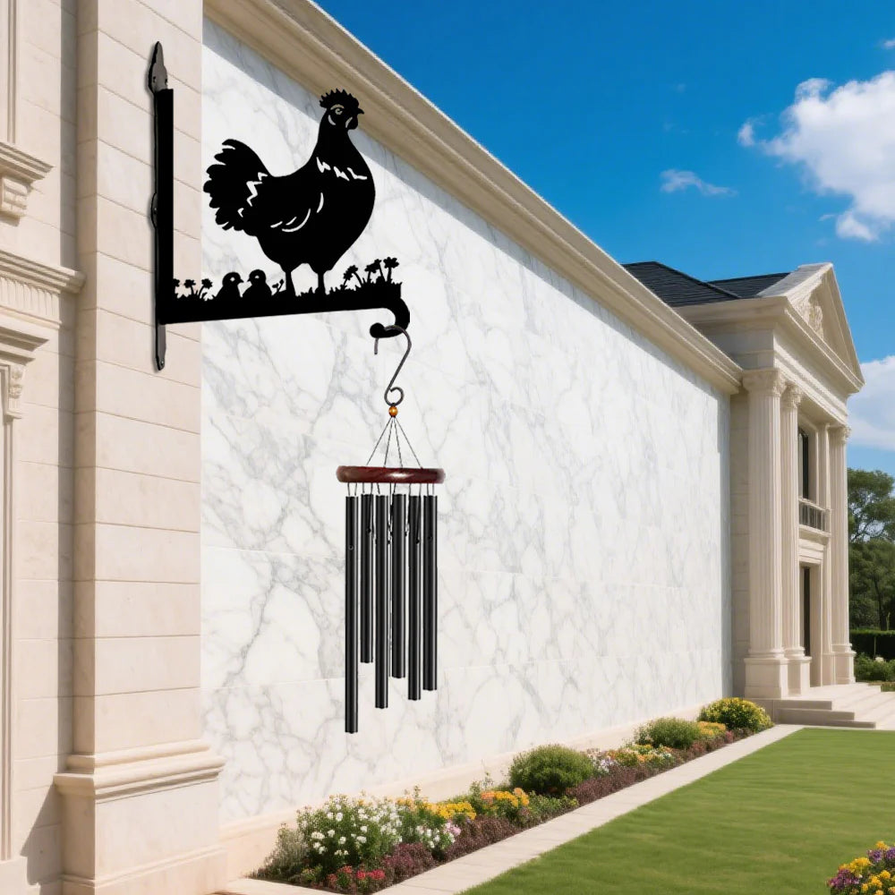 Tavuk ve Yavruları Figürlü Çiçeklik Askı Metali