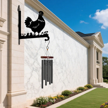 Tavuk ve Yavruları Figürlü Çiçeklik Askı Metali