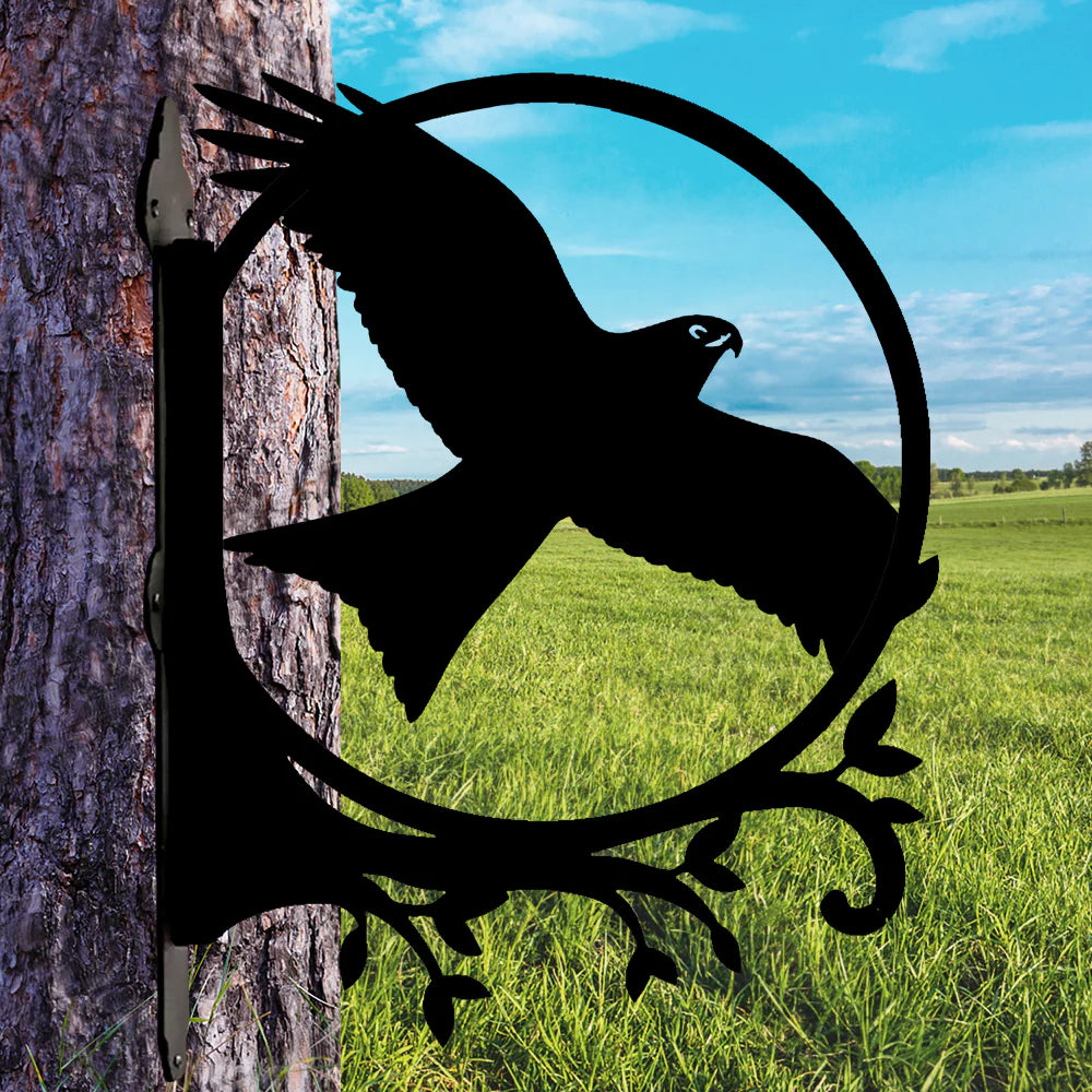 Kızıl Çaylak Kuşu Figürlü Çiçeklik Askı Metali