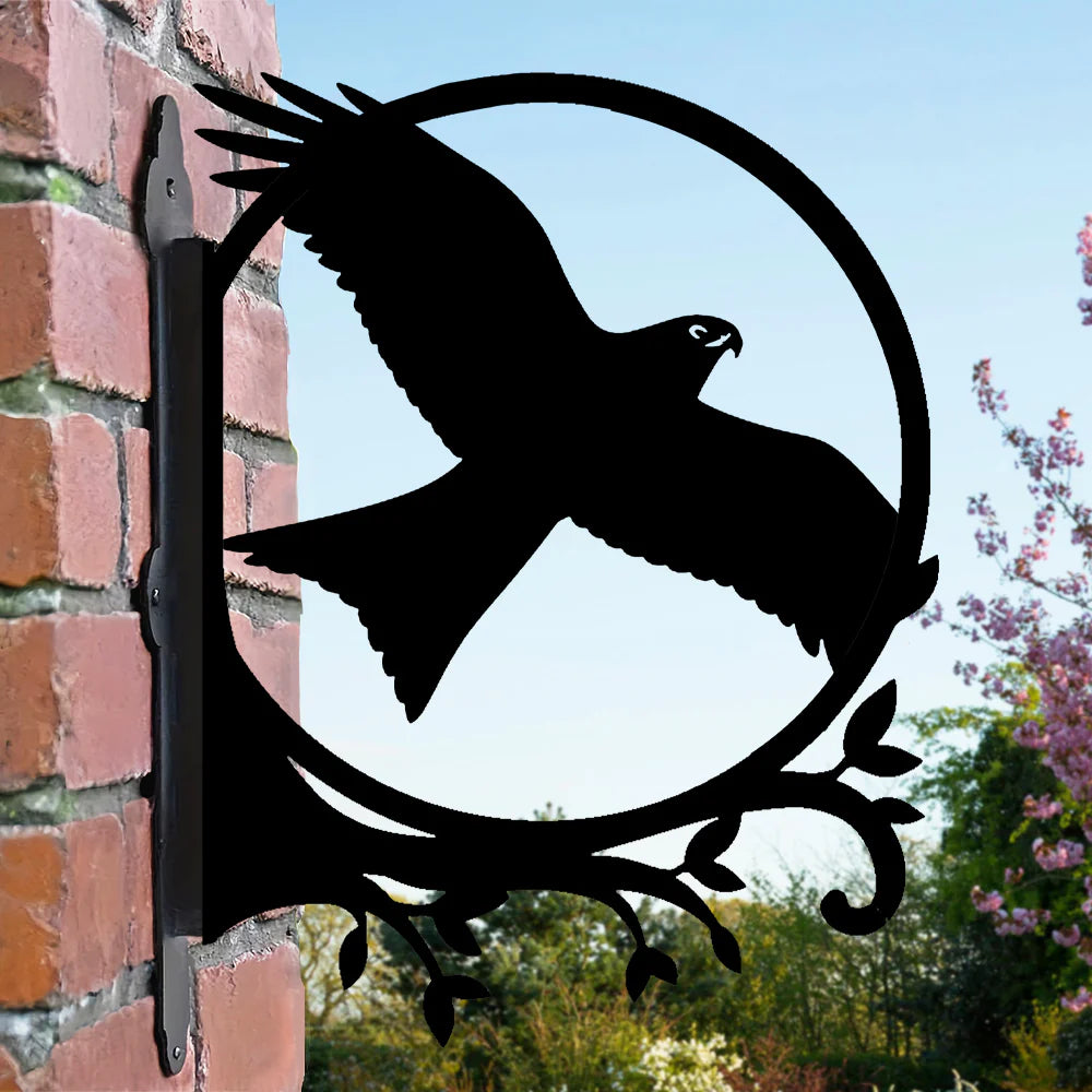 Kızıl Çaylak Kuşu Figürlü Çiçeklik Askı Metali