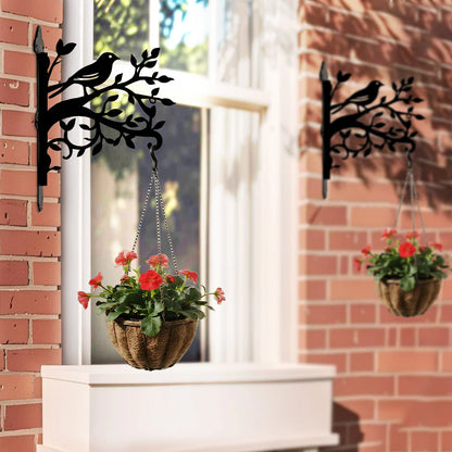 Daldaki Kuş Figürlü Çiçeklik Askı Metali