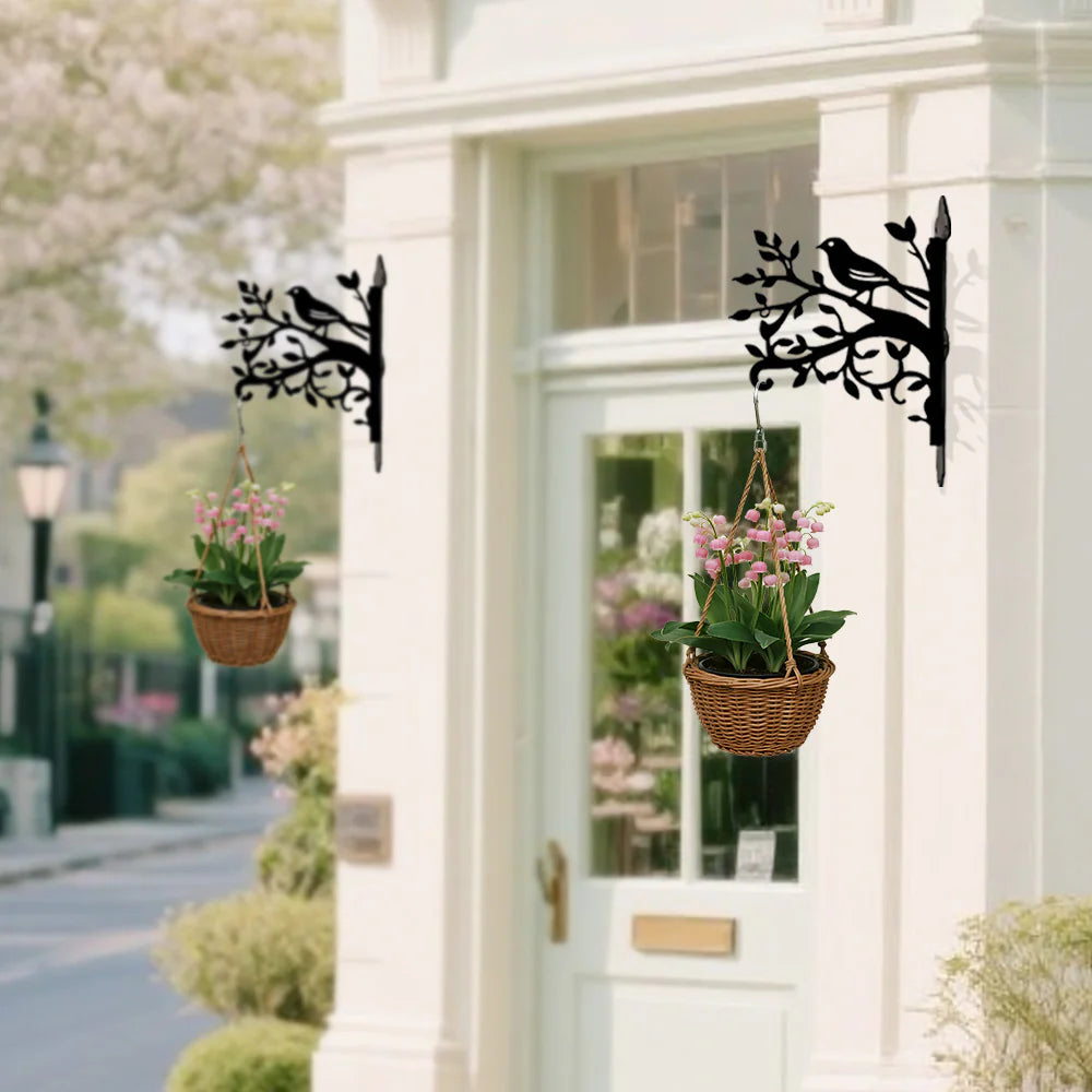 Daldaki Kuş Figürlü Çiçeklik Askı Metali