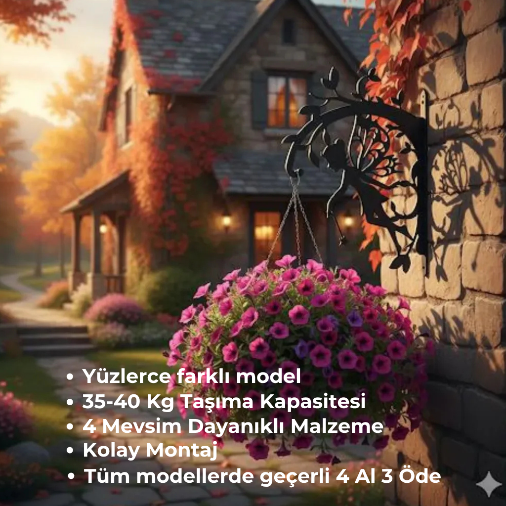 Geyik ve Orman Çiçeklik Askı Metali