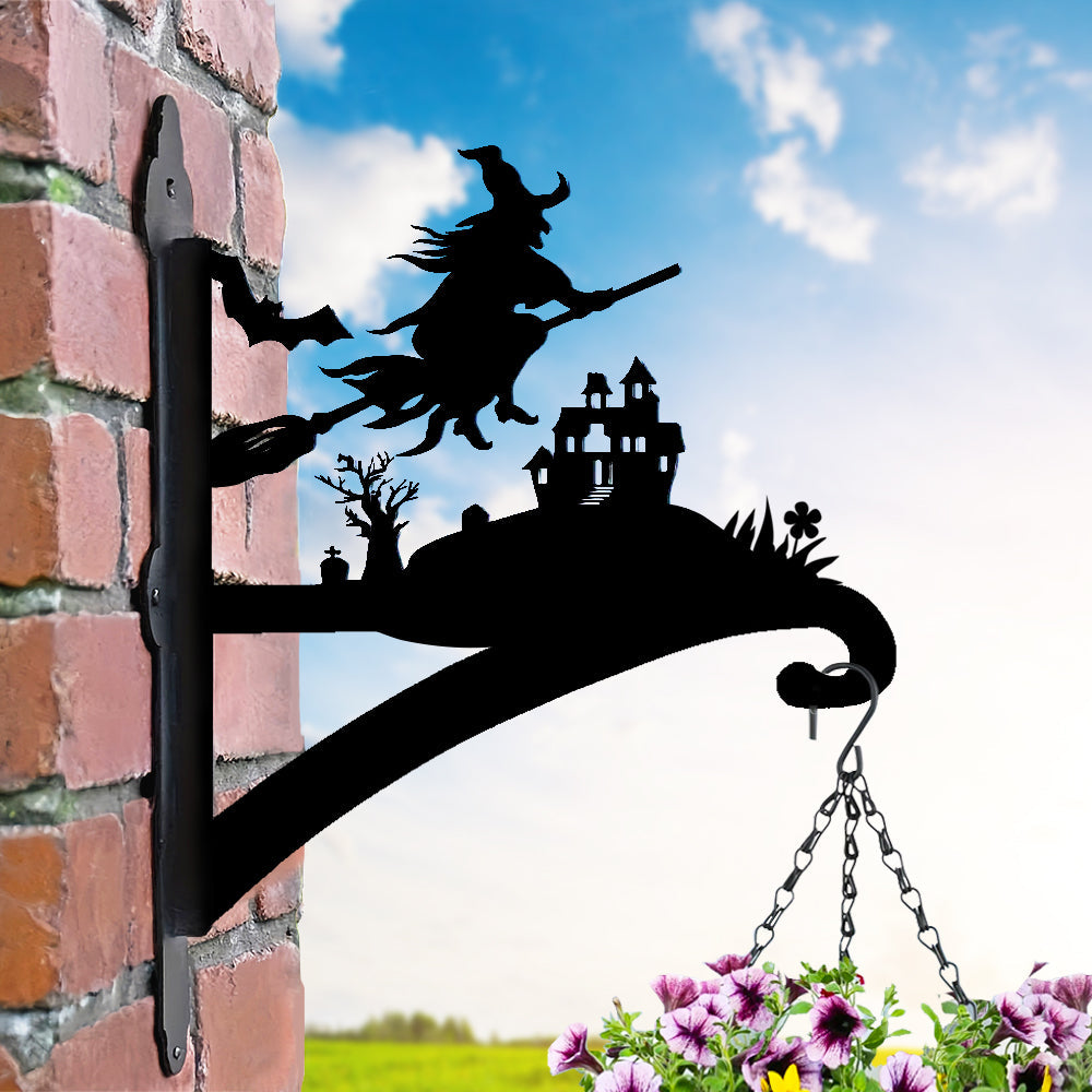 Halloween Cadısı Çiçek Askı Metali