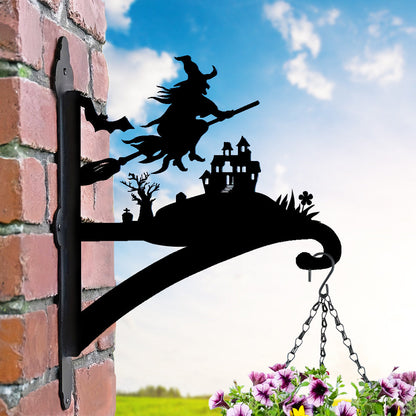 Halloween Cadısı Çiçek Askı Metali