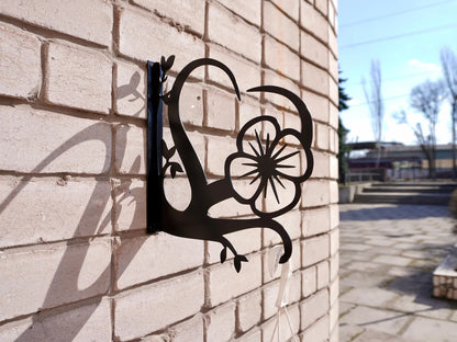 Kalp ve Çiçek Metal Çiçek Askı Demiri