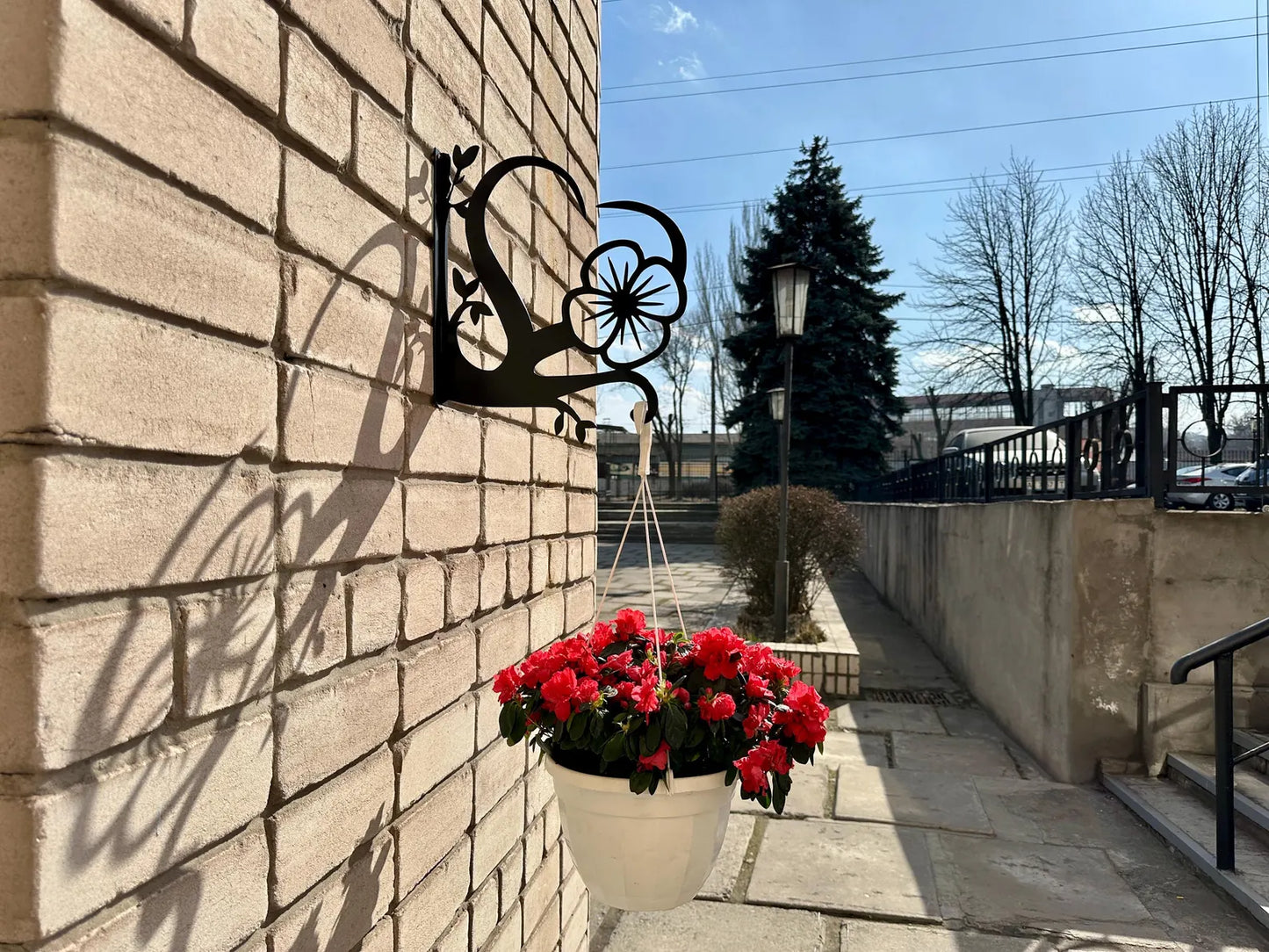 Kalp ve Çiçek Metal Çiçek Askı Demiri