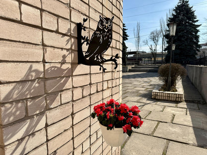 Karizma Baykuş Figürlü Çiçeklik Askı Metali