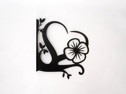 Kalp ve Çiçek Metal Çiçek Askı Demiri