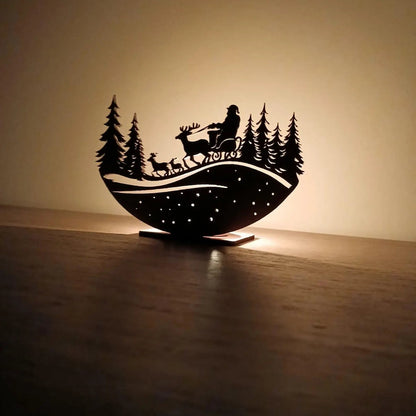 Noel Baba Kızaklı Yolculuk Mumluk Standı