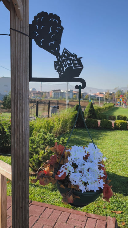 Ev ve Balon Metal Çiçek Askı Demiri