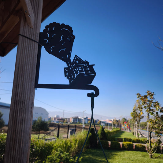 Ev ve Balon Metal Çiçek Askı Demiri