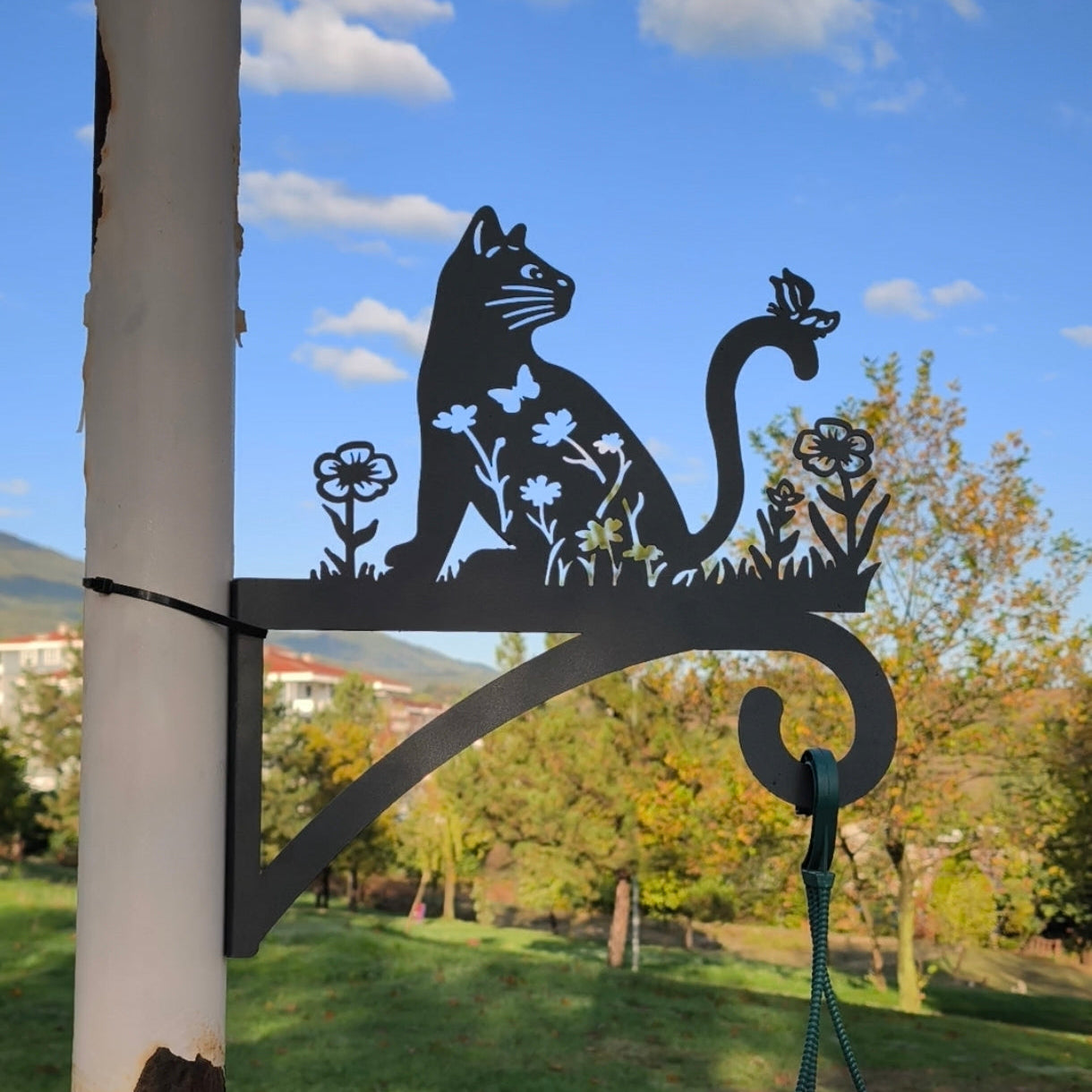 Kedi ve Kuş Dekoratif Metal Çiçeklik