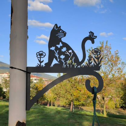 Kedi ve Kuş Dekoratif Metal Çiçeklik