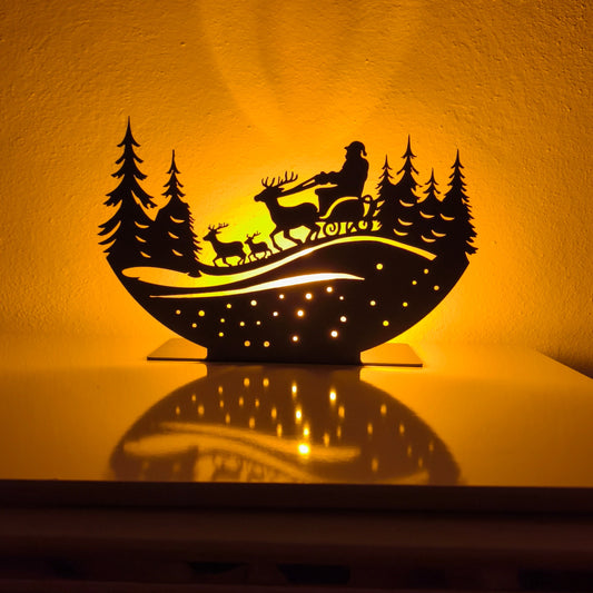 Noel Baba Kızaklı Yolculuk Mumluk Standı