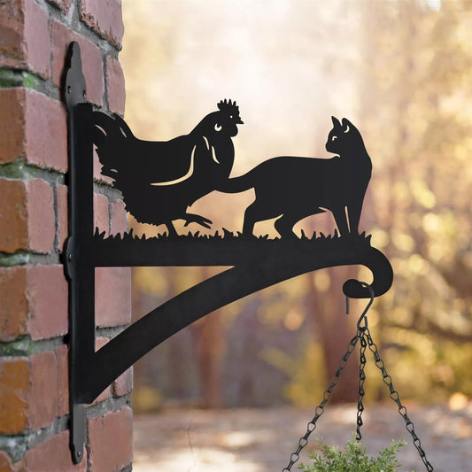 Tavuk ve Kedi Çiçek Askı Metali
