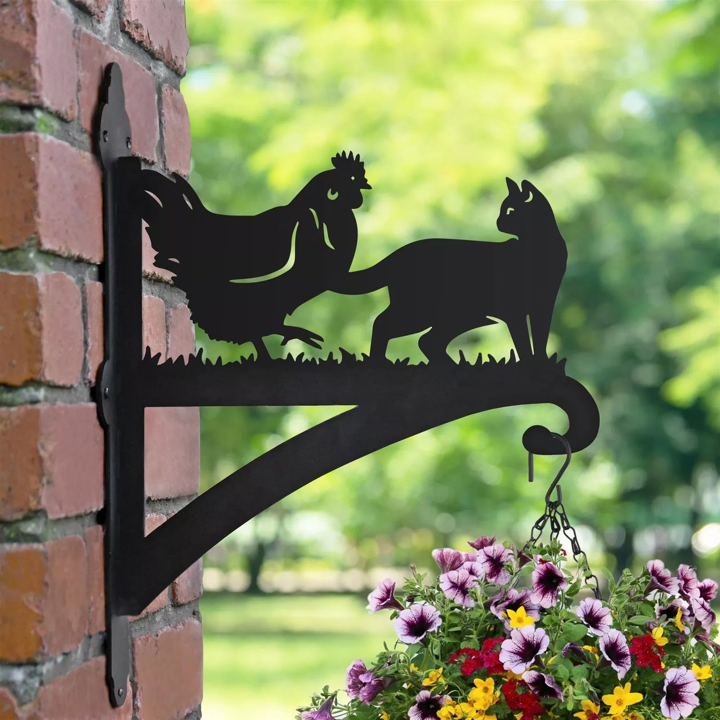Tavuk ve Kedi Çiçek Askı Metali