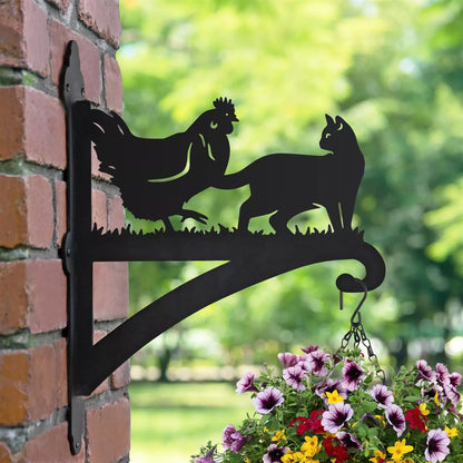 Tavuk ve Kedi Çiçek Askı Metali