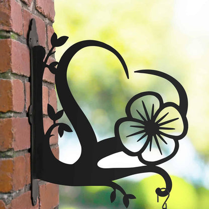 Kalp ve Çiçek Metal Çiçek Askı Demiri